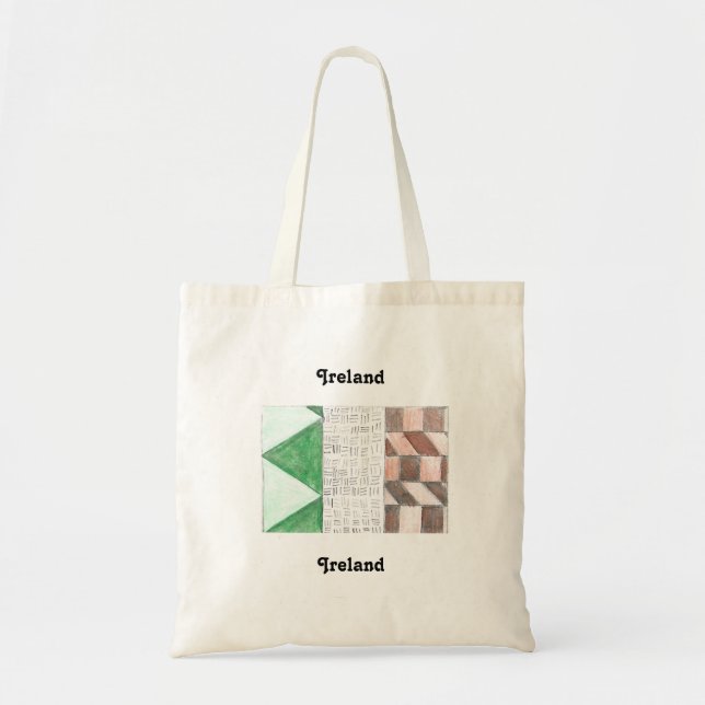 Bolsa Tote Bandeira verde branca alaranjada irlandesa (Frente)