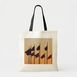 Bolsa Tote Bandeiras ao Pôr do Sol Patriótico Americano EUA