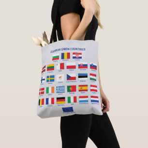 Bolsa Tote Bandeiras da União Europeia Países da UE