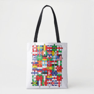 Bolsa Tote Bandeiras de países de bandeira internacional mund