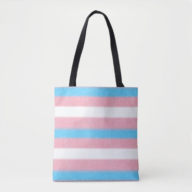 Bolsa Tote Bandeiras do Orgulho Transgênere de Elevação Suave (Frente)