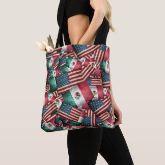 Bolsa Tote Bandeiras mexicanas/americanas - EUA e mexicano