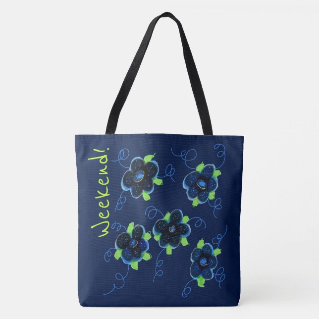 Bolsa Tote Bandeja Azul de Fim de Semana (Frente)