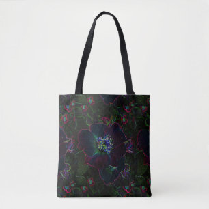 Bolsa Tote Bandeja de Abstrato do Jardim de Flor Neon Elétric