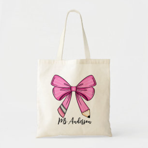 Bolsa Tote Bandeja de Arco do Lápis de Coquete Rosa Personali