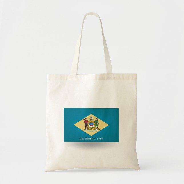 Bolsa Tote Bandeja de Bandeiras do Estado de Delaware (Frente)