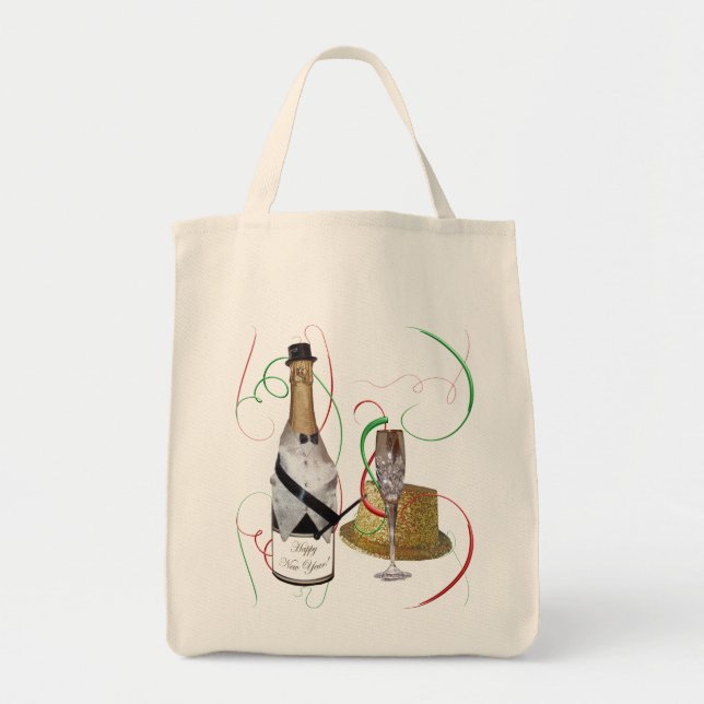 Bolsa Tote Bandeja de Canvas de Champanhe (Frente)