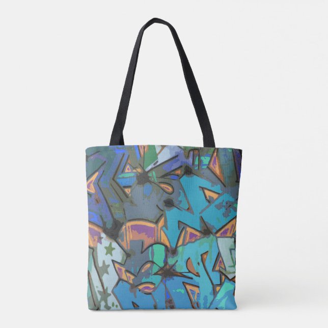 Bolsa Tote Bandeja de Design colorido do Grafite (Verso)