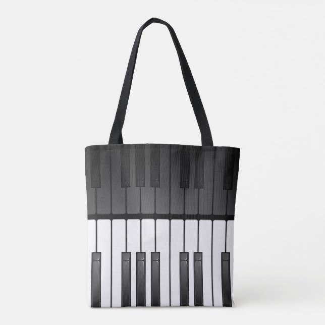 Bolsa Tote Bandeja de Design de teclado para piano (Verso)