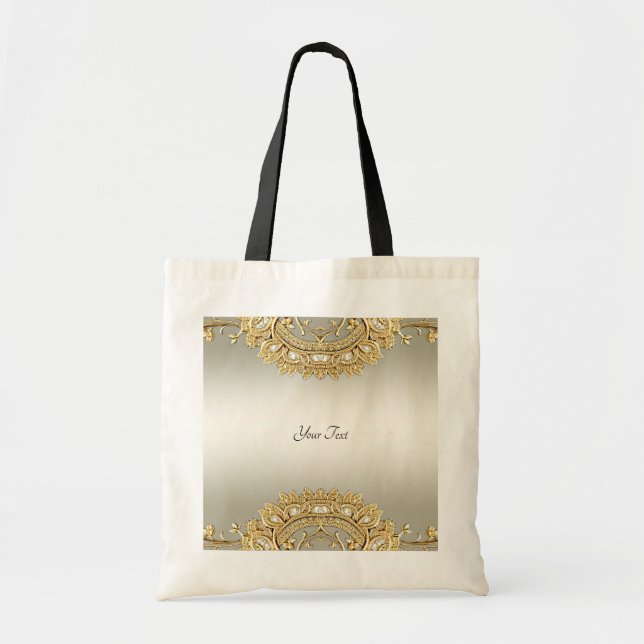 Bolsa Tote Bandeja de ferramentas do Ornamentado Dourado (Frente)