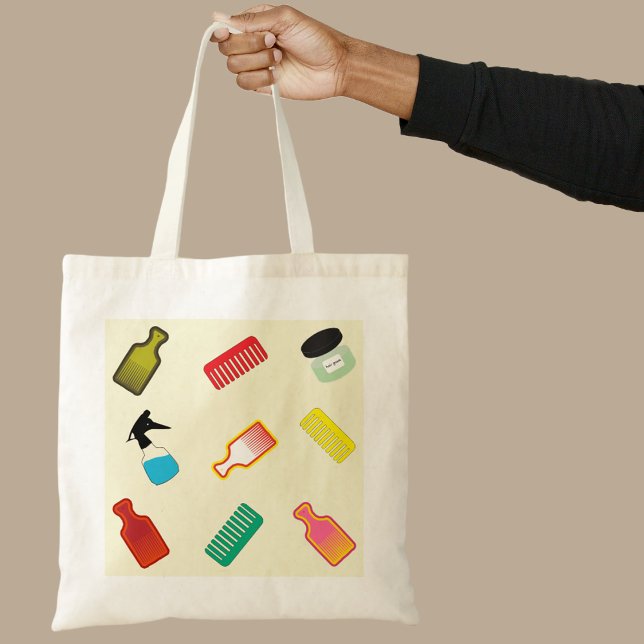 Bolsa Tote Bandeja de ferramentas/produtos de cabelo preto co (Afro Tools Tote Bag)