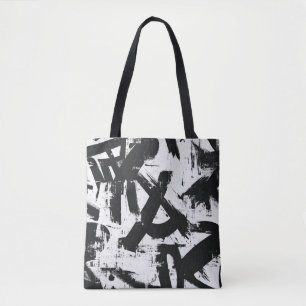Bolsa Tote Bandeja de Grafite Urbano - Abstrato Preto e Branc