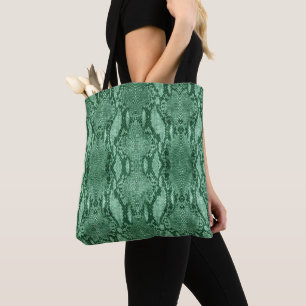 Bolsa Tote Bandeja de Impressão da pele verde-clara Cobra
