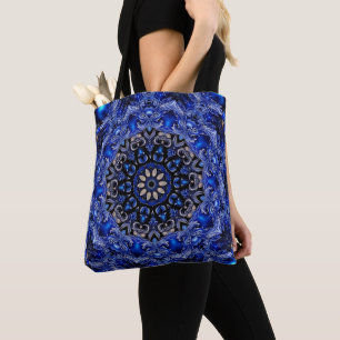 Bolsa Tote Bandeja de Natal Azul Decorativo