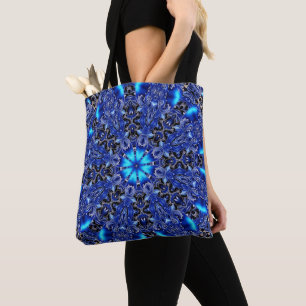 Bolsa Tote Bandeja de Natal Azul Decorativo