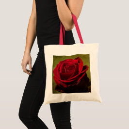 Bolsa Tote Bandeja de Rosa vermelha texturizada