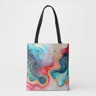 Bolsa Tote Bandeja de Tinta Abstrato Colorida