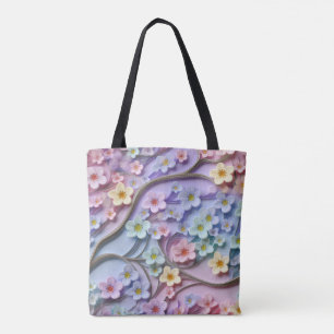 Bolsa Tote Bandeja de Toia da Flor de Papel 3D