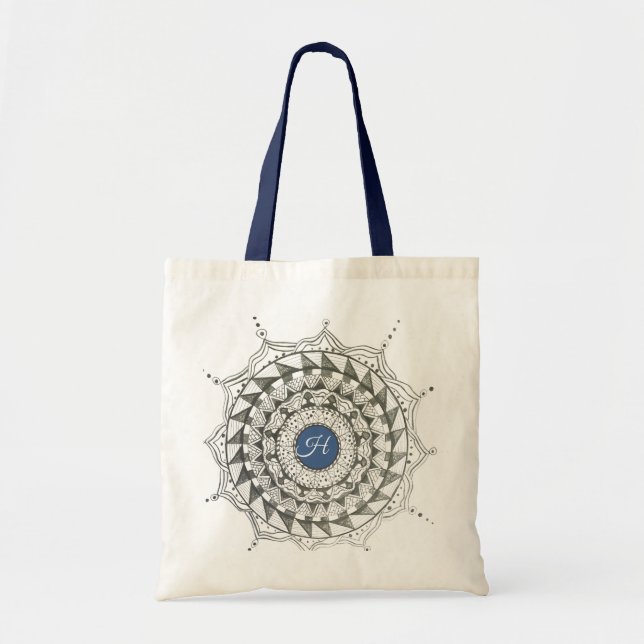 Bolsa Tote Bandeja de Toque de Design de Mandala inicial pers (Frente)