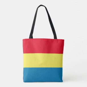 Bolsa Tote Bandeja de Toques Azul, Amarelo e Vermelho