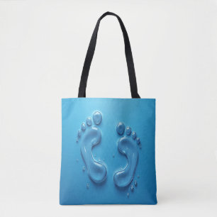 Bolsa Tote Bandeja de Toques Azul de Pegada 3D