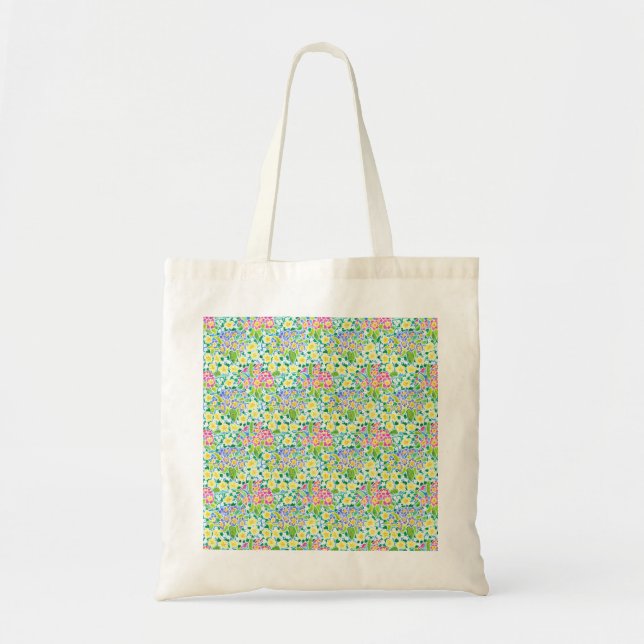 Bolsa Tote Bandeja de Toques com Primroses de Primavera bonit (Frente)