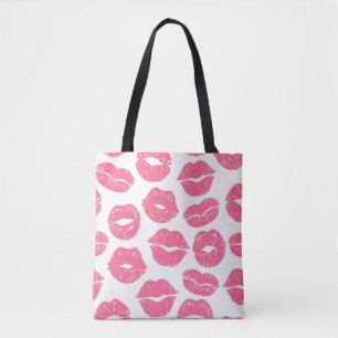 Bolsa Tote Bandeja de Toques de Lábios Rosa