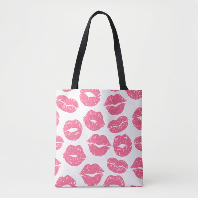 Bolsa Tote Bandeja de Toques de Lábios Rosa (Frente)