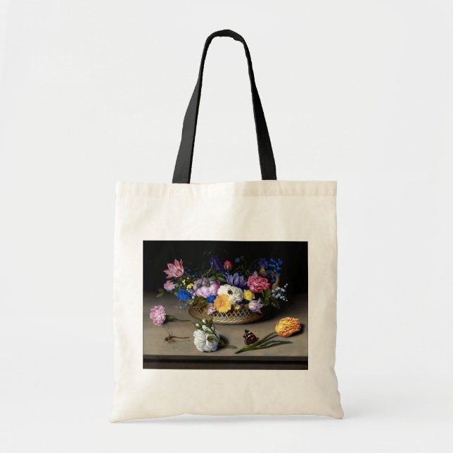 Bolsa Tote Bandeja de Toques de Pintura Clássica com Vida Est (Frente)