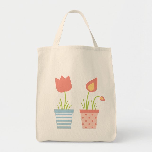 Bolsa Tote Bandeja de Toques de Potes Flores (Frente)
