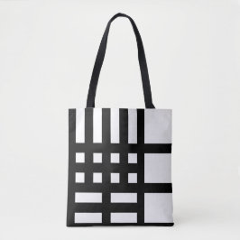 Bolsa Tote Bandeja de Toques Personalizada Chic Black and Whi