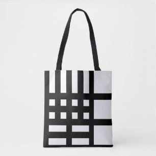 Bolsa Tote Bandeja de Toques Personalizada Chic Black and Whi