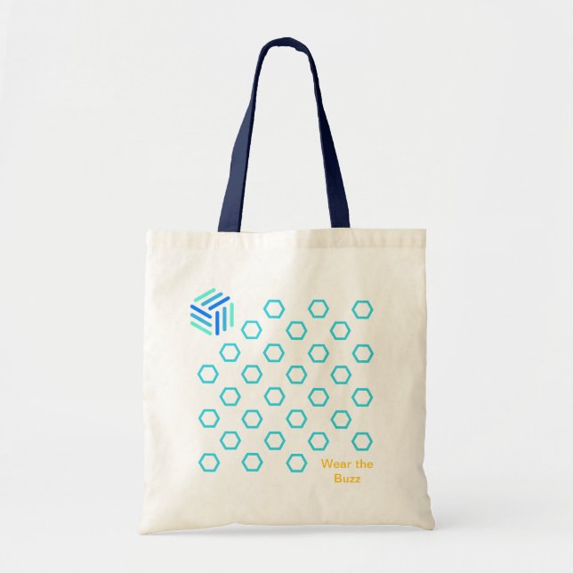 Bolsa Tote Bandeja de Tota de Honeycomb Azul | Design de Abel (Frente)