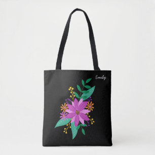 Bolsa Tote Bandeja de Tota Personalizada do Buquê Floral