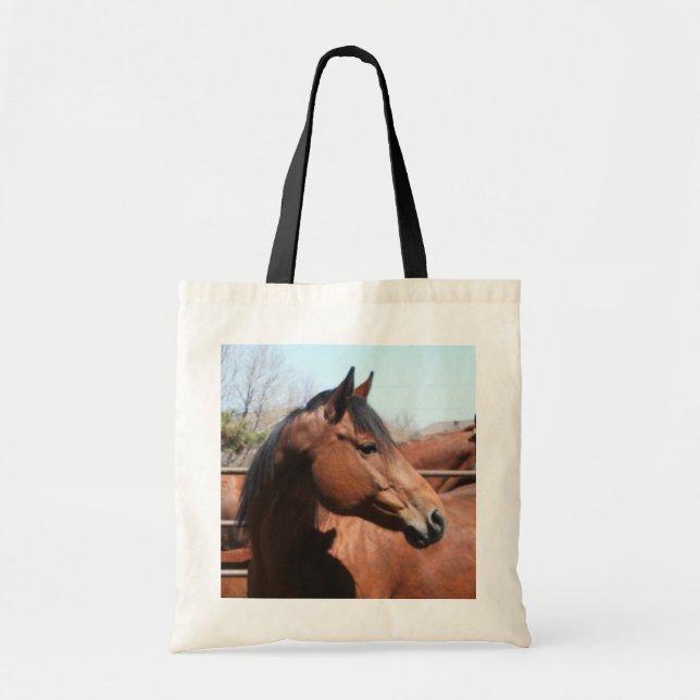 Bolsa Tote Bandeja de Tote de Cavalo de Baía (Frente)