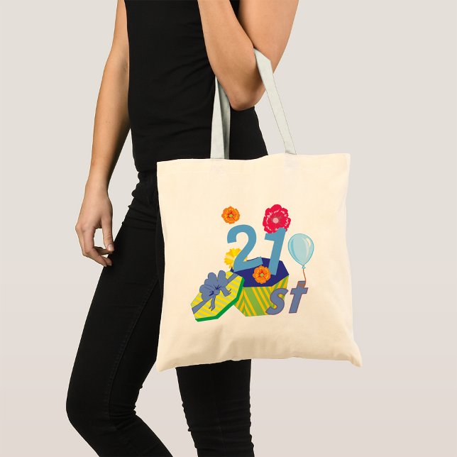 Bolsa Tote Bandeja Floral aniversário de 21 anos Tote (Criador carregado)