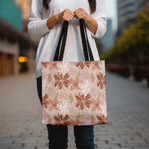 Bolsa Tote Bandeja Floral de Impressão, Design de Flor Na mod
