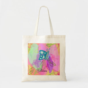 Bolsa Tote Bandeja Floral de Toque Azul
