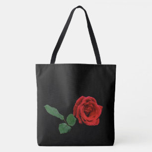 Bolsa Tote Bandeja Floral do Flor do Jardim da Rosa vermelha 