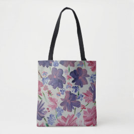 Bolsa Tote Bandeja Floral Rosa da Lua Azul