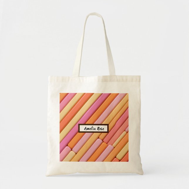Bolsa Tote Bandeja Geométrica de Orçamento de Pastel Personal (Frente)
