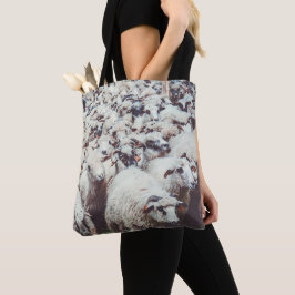 Bolsa Tote Bando de ovelhas brancas e pretas
