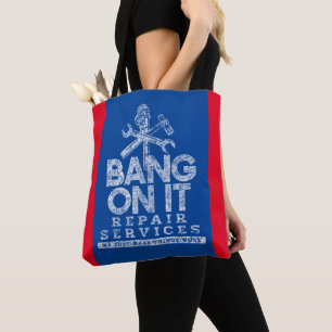 Bolsa Tote Bang On It Repair Services White Blue Sacudir