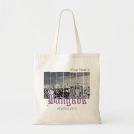 Bolsa Tote Bangkok Skyline Vintage BKK Retro Tailândia Design