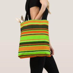Bolsa Tote Banhas a negrito em Limão, laranja e barra de ferr