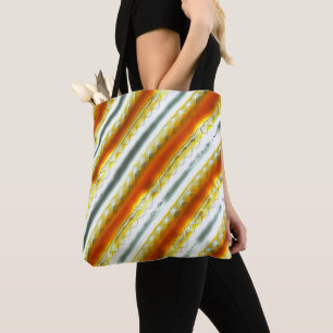 Bolsa Tote Banhas abstrato ultrajantes em laranja e cinza    