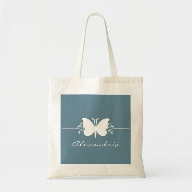 Bolsa Tote Banheira Azul Esmaecida Roda Toalha (Frente)