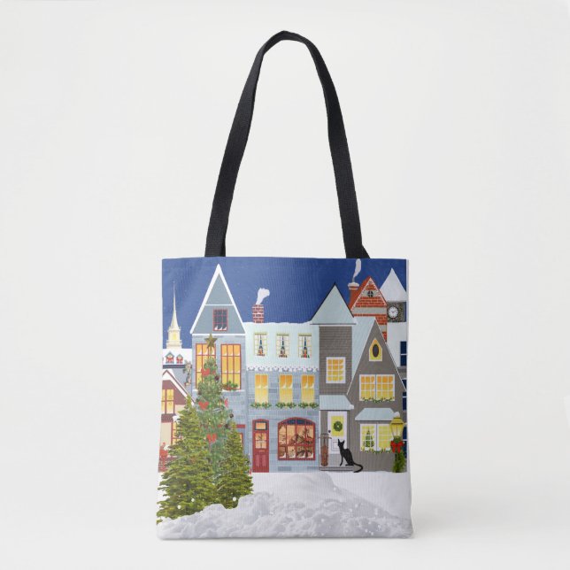 Bolsa Tote Banheira de Árvore de Natal Comprando (Frente)