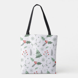 Bolsa Tote Banheira de Árvore e Holly Natal