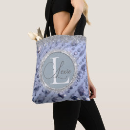Bolsa Tote Banheira de ferramentas de monograma Miçangas azui